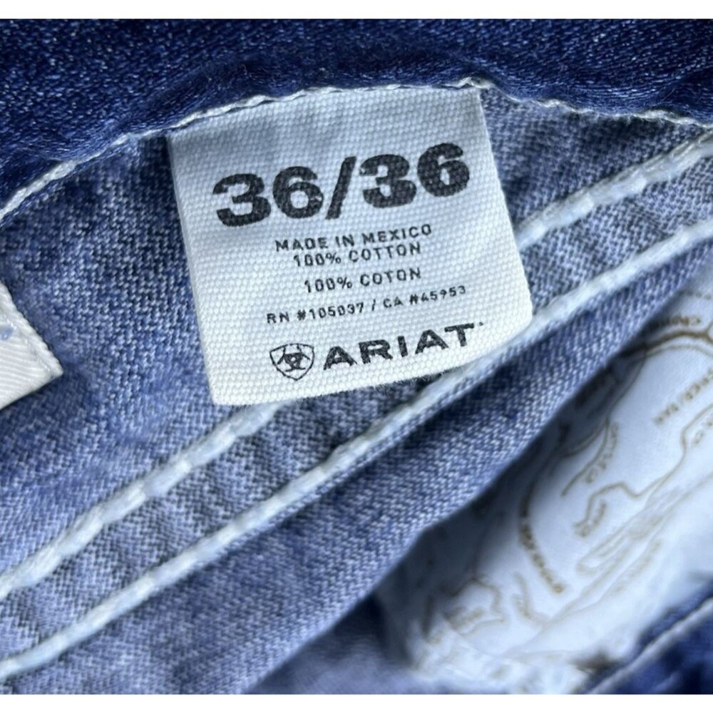 Ariat Men's Jeans M5 Slim Straight Medium Wash Blue Denim 100% Cotton Size 36x36 - Picture 12 of 15